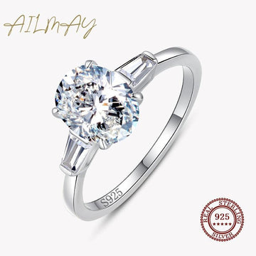 Fashion Luxury Sparkling Oval Clear AAAA Quality Simulated Diamonds Rings - The Jewellery Supermarket